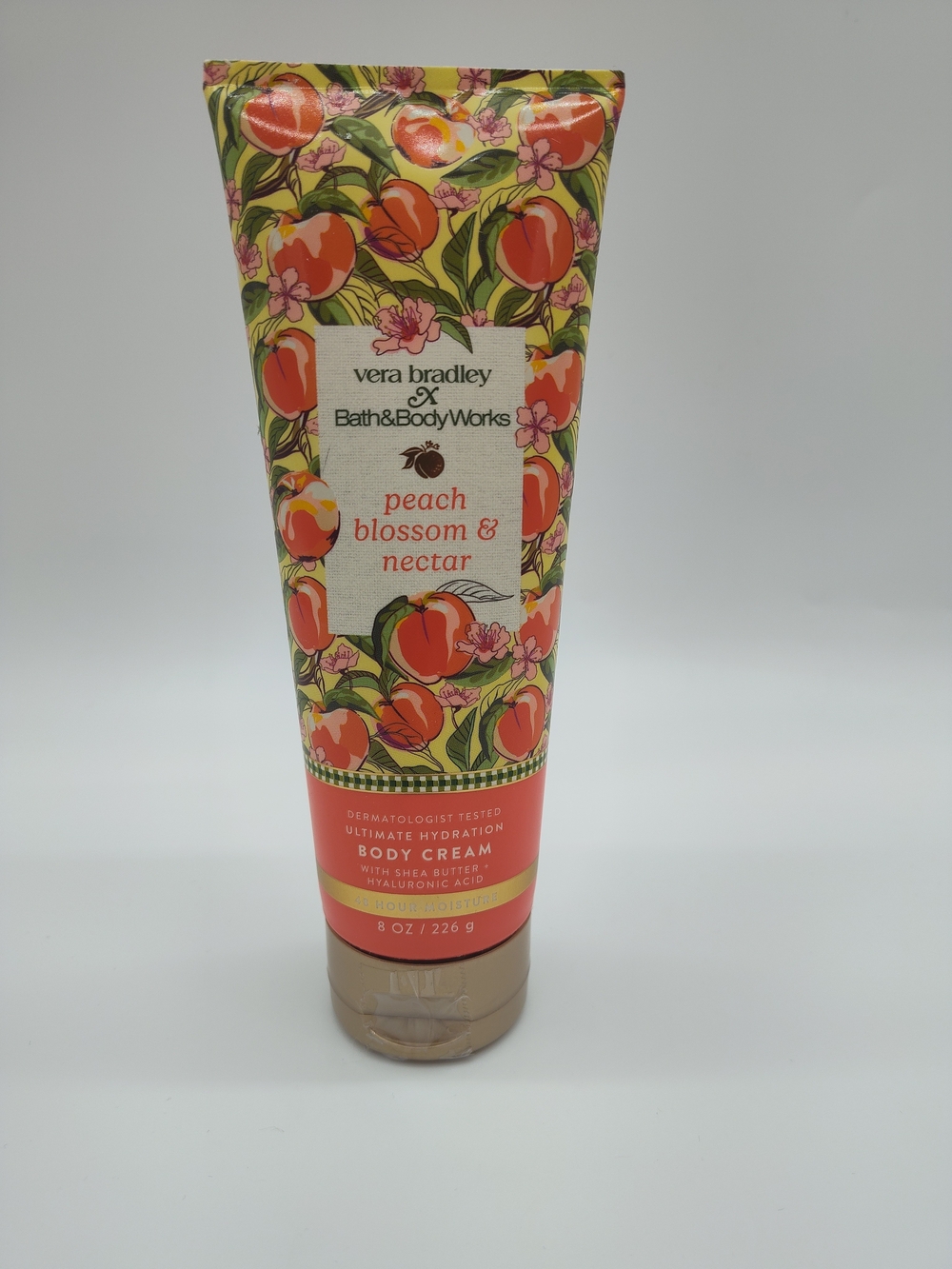 VERA BRADLEY x Bath & Body Works Peach Blossom Nectar Body Cream 8 Oz NWT